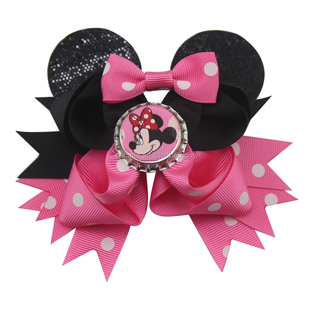 

Handmade cartoon stacked boutique hair bow