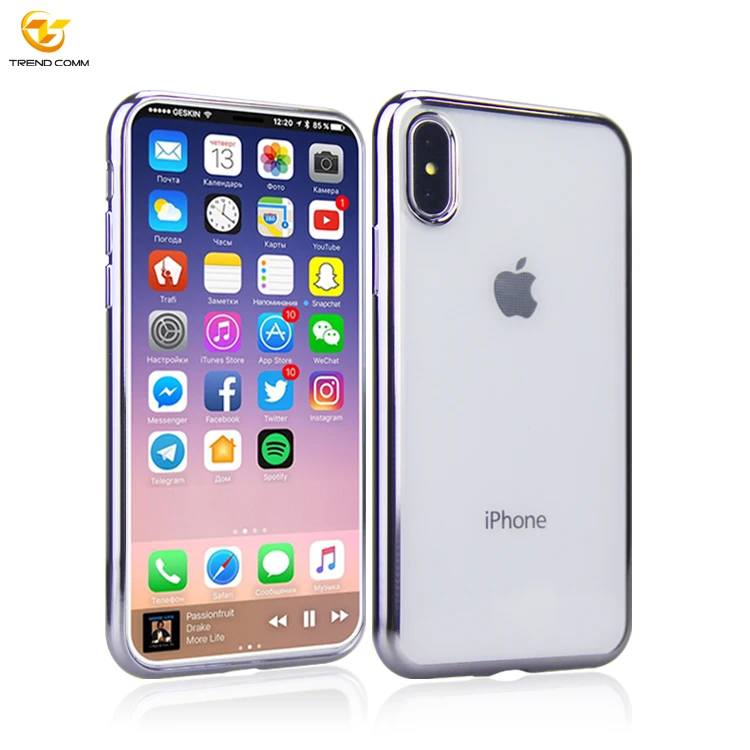 

Sublimation electroplating TPU  for iphone X, Black, blue, golden, pink, red, silver, transparent