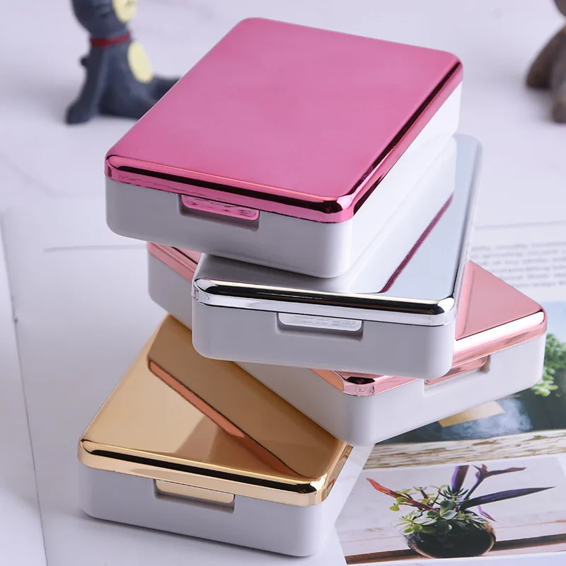 

LOGO design eye contact lens case fashion color case lenses contact luxury fashion lens case box container with women, Customized