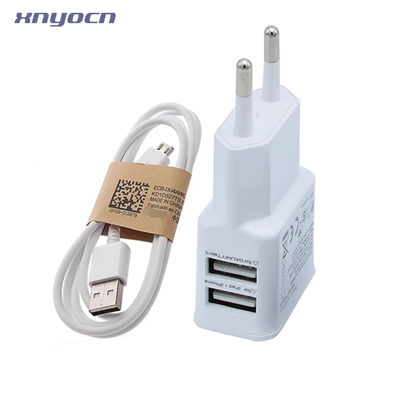 Dual 2 Ports EU Plug USB Charger Adapter For Samsung Xiaomi Mi5 Meizu Or V8 Micro