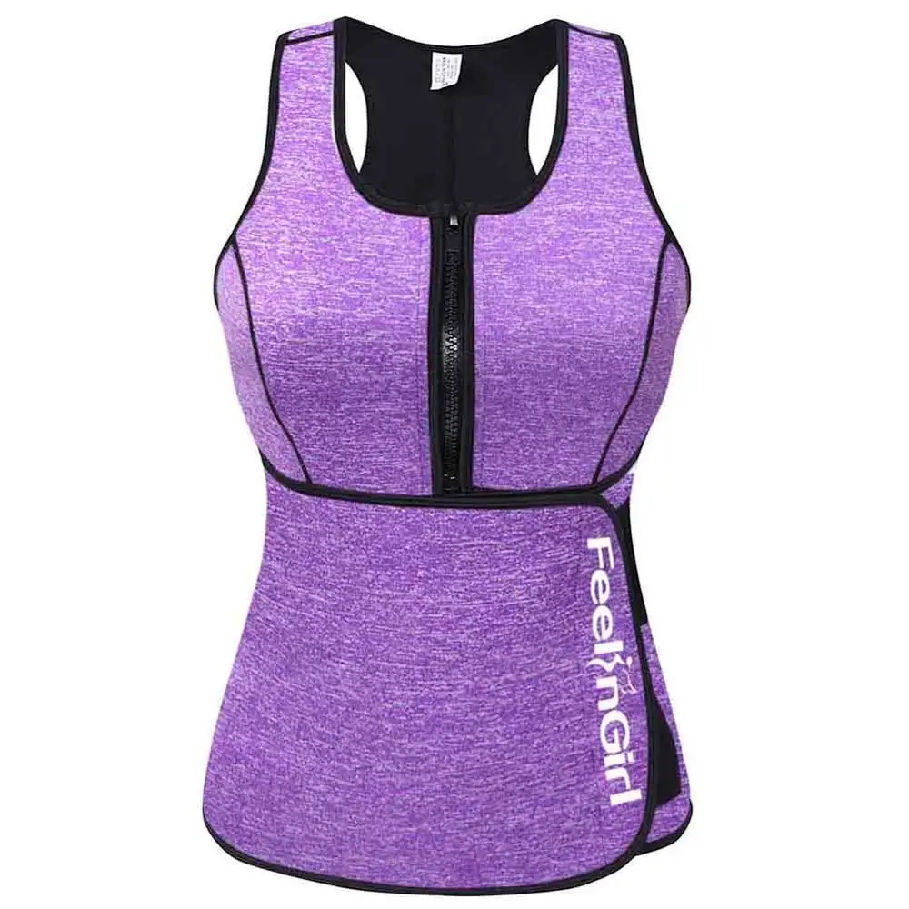 

Wholesale private label Plus Size Latex Zipper Clip And Zip Up Waist Trainer, Purple