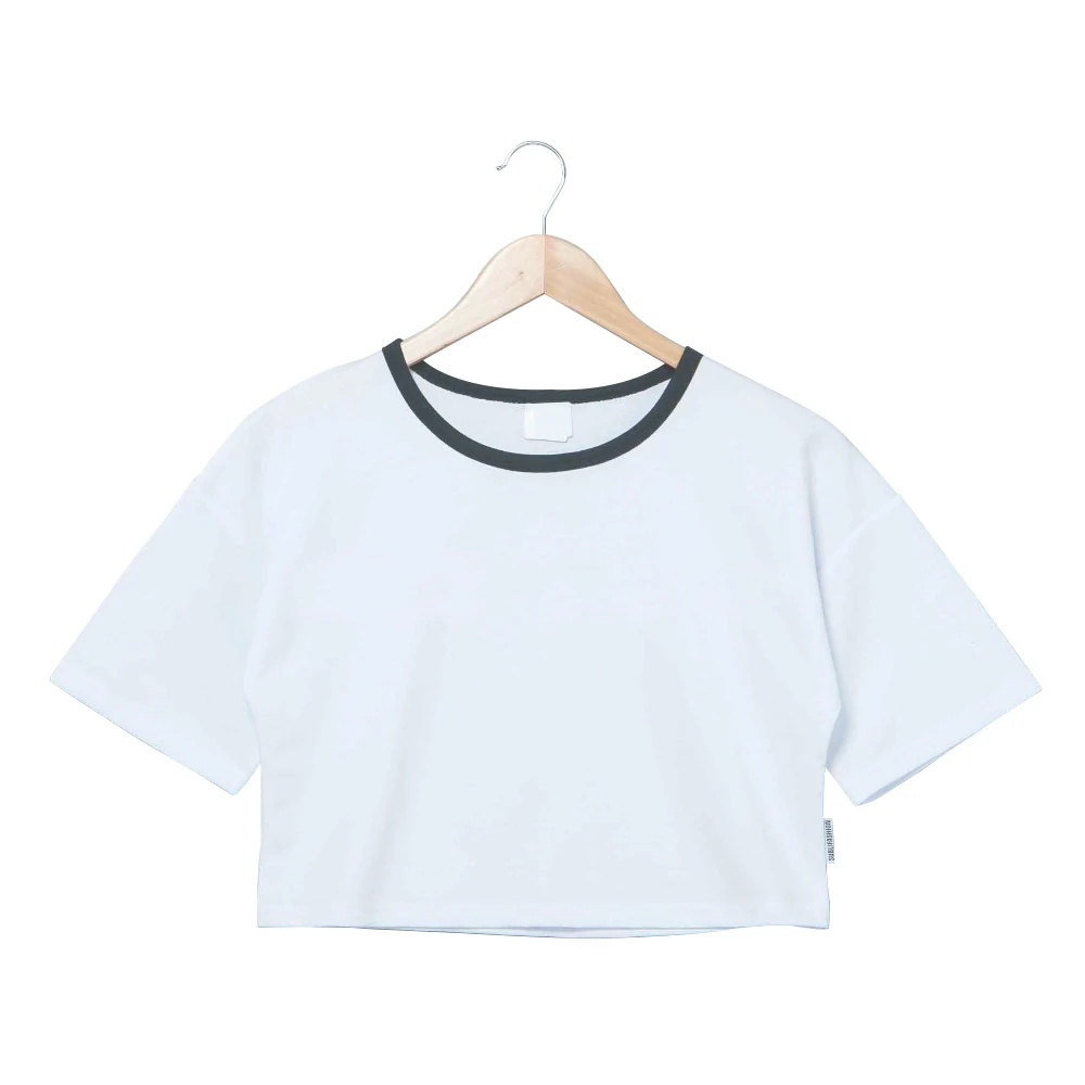 

Sublimation blank french terry crop top custom design print no minimum quantity real factory