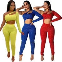 

Fashion Rhinestone backless sleeveless latest one piece sexy ladies jumpsuit 2019