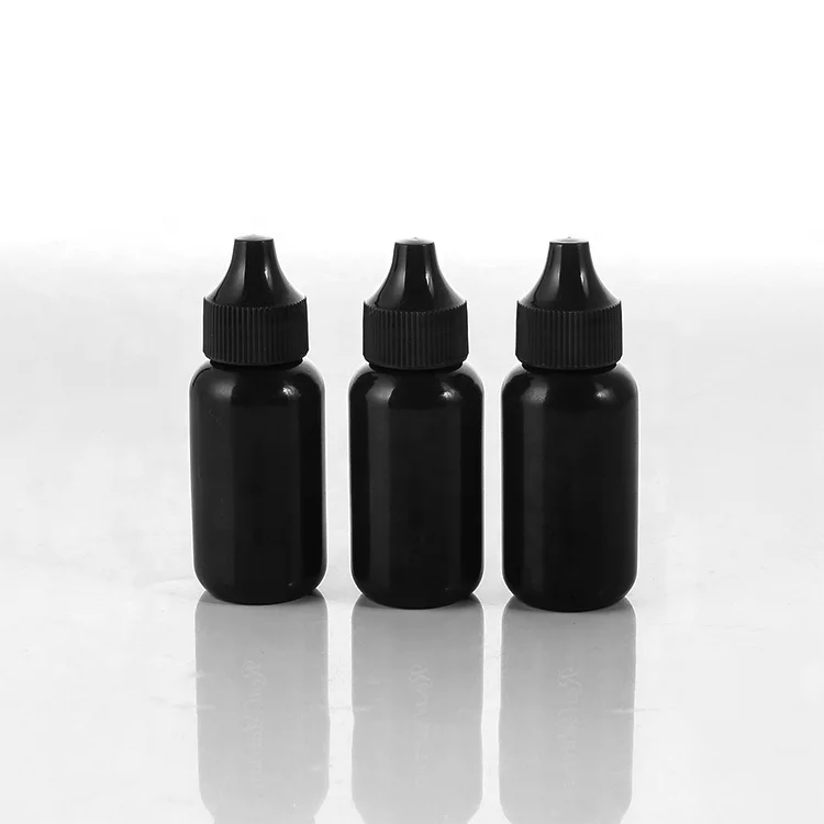 Пользовательские пустой сжимая PE черный капельница бутылка 30 мл для жидкого фундамента, eyeliquid