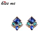 ed01542c Blue Stone Statement Earrings Wholesale Small Stud Earrings Gift