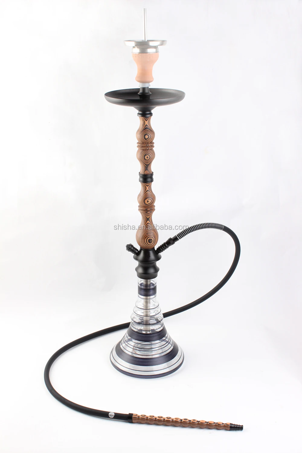 China Large Size Royal Aluminum Base New Click Batia Solid Wood Hookah Shisha Buy Hookah