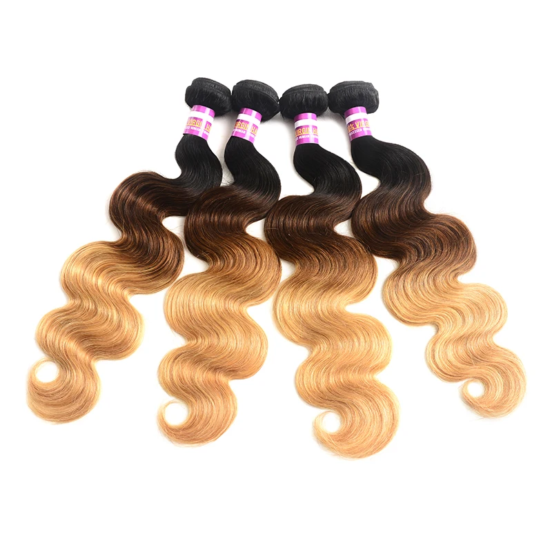 

Top GradeTone Color Ombre 1b 4 27 Unprocessed Indian Remy Virgin Hair Body Wave Cuticle Aligned No Tangle No Shed Human Hair