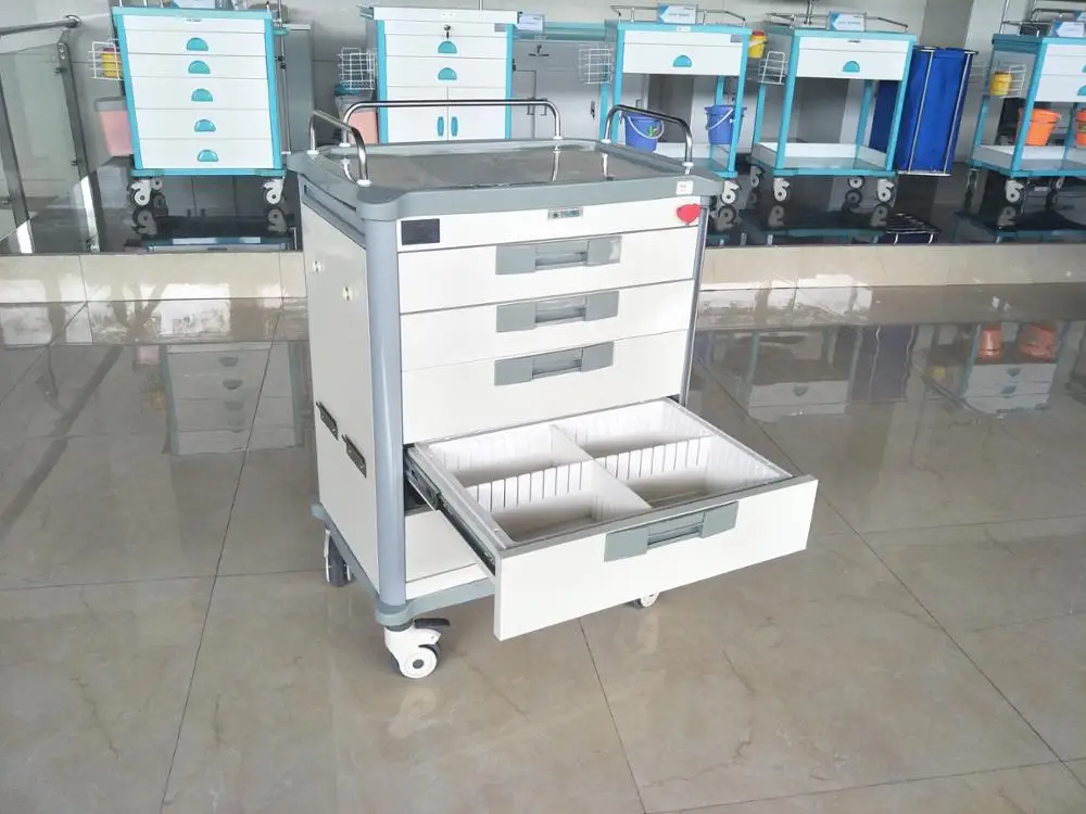 medical trolley with 5 drawer/drug cart for ward