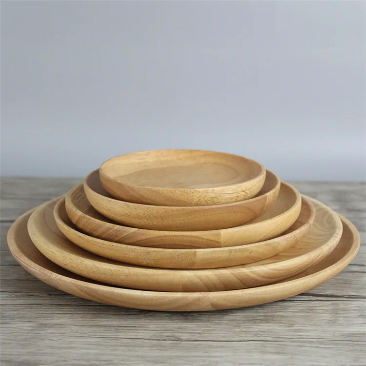 

Wholesale Round Bamboo Wood Charger Plate Bamboo Food Serving Dinner Plate Bamboo Plate With Custom Logo Available, As pictures