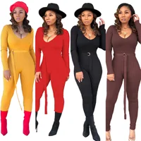 

M9127 neck long sleeve bodycon sweater women winter jumpsuits