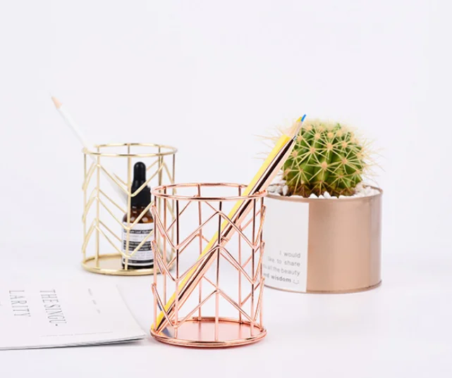 Luxury  rose gold  Metal Mesh flower Vase