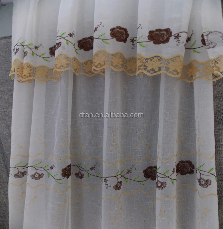 Turkish  new design water soluble embroidered curtain with macrame