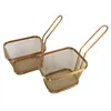 Shuangtao Chromed BBQ Grill Mini Fryer Baskets Iron Wire Mesh Net Deep Fryer Baskets with handle