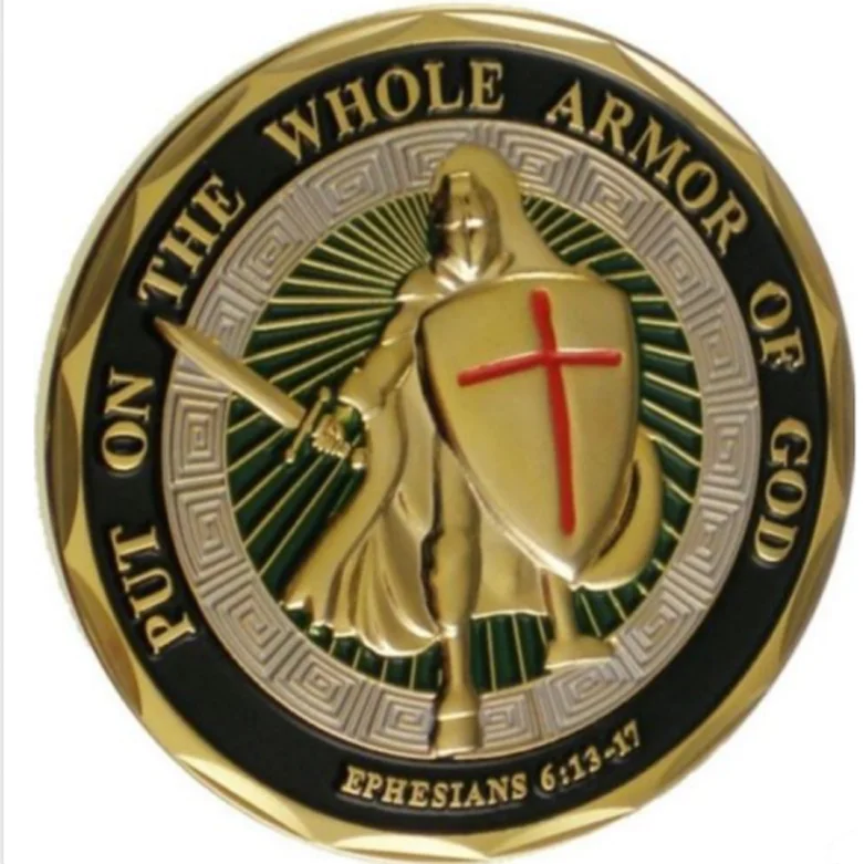 Details about   Put on the Whole Armor of GodEphesians 6:13-17Gold Plated Challenge Coin 