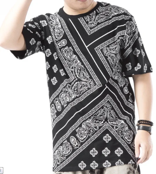 

Custom west coast paisley printing designs men's high street wear t shirts,streetwear oversized tshirt for mens, Any color can be customize