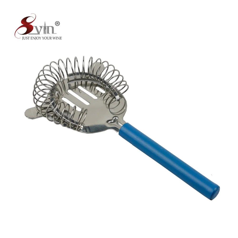 2018 Amazon New Design Blue Color Painted Cocktail Shaker and Bar Tool Set with 5 Pieces Strainer