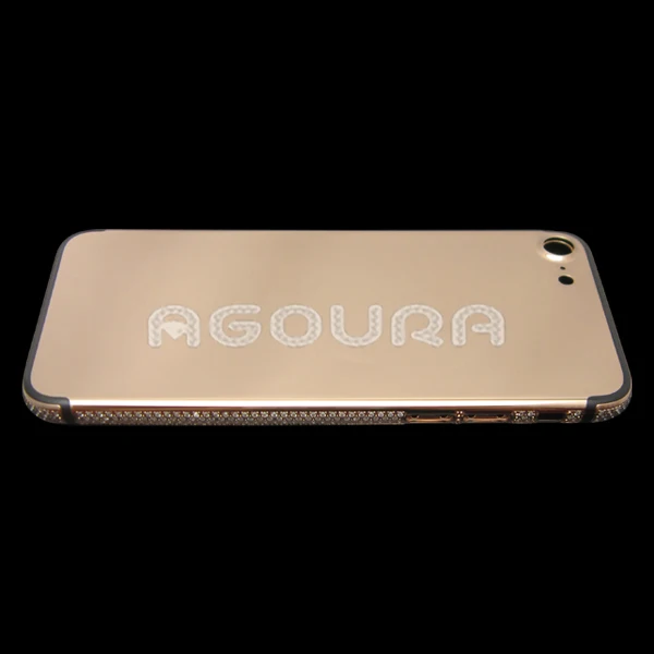 

luxury 24ct gold plated housing for iPhone7, back cover frame with diamond for iphone7