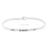 2018 New Design Stainless Steel Women'S Inspirational Thin Hook Bangle Message Bracelet Be Brave