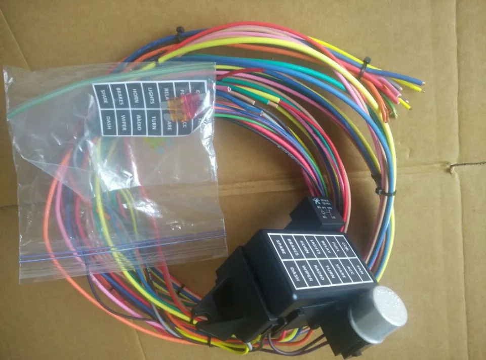 12v 21circuit Universal Automotive Complete Replacement Wiring Harness