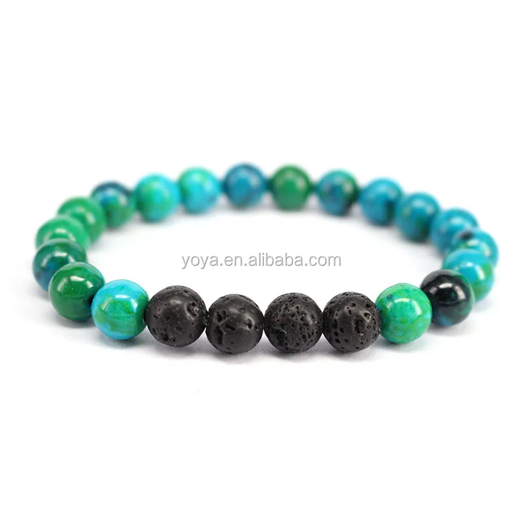 

BN5151 8mm lava chrysocolla aromatherapy diffuser bracelet