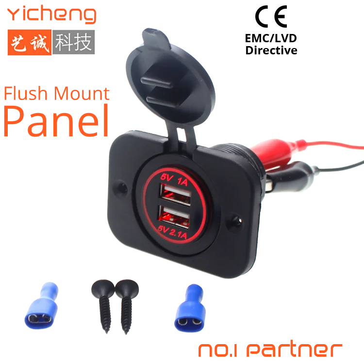 3.1a Usb Charger Dual Socket 12v Usb Charging Port For Bus Boat Marine