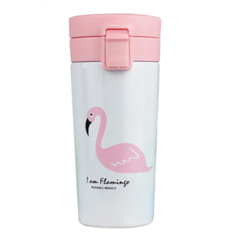 

Zogifts Pink Flamingo Double Wall Stainless Steel Water Bottle / Flamingo Coffee Cup