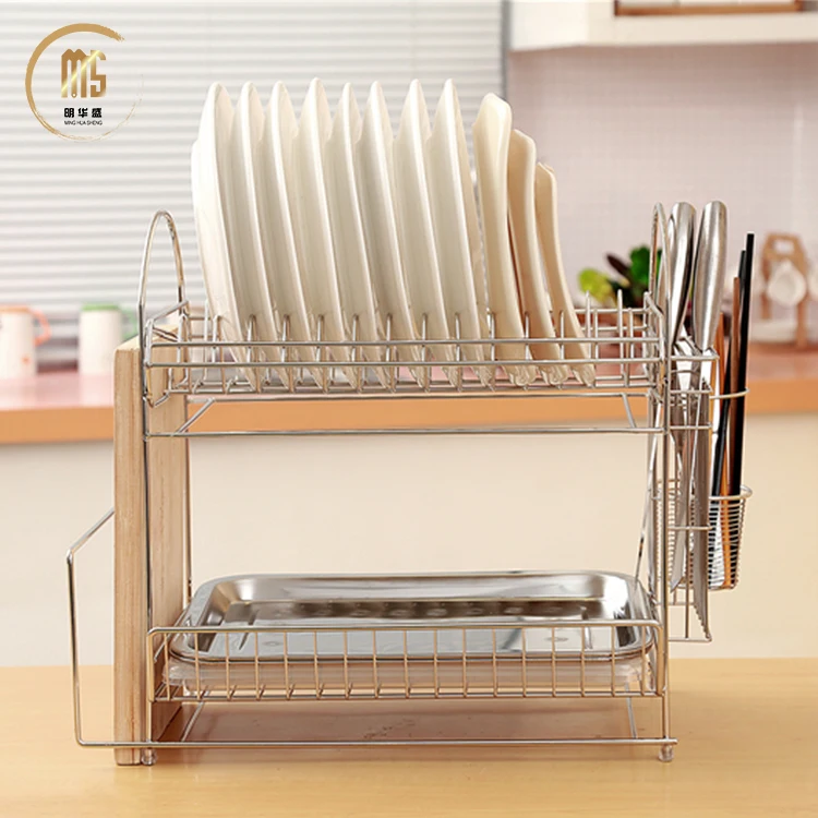 

High quality Stainless Steel Dish Rack Dryer Drainer Tray Plate Cup Storage, Silver