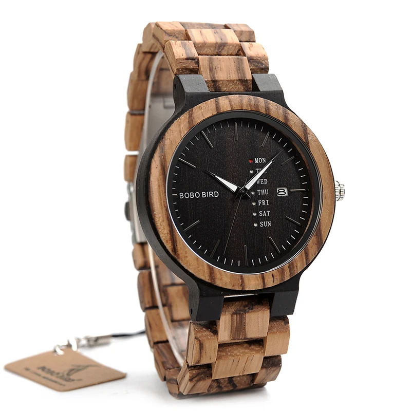 

bobo bird Hot sales Auto Date Wood watch for men stylish wristwatch, Picture