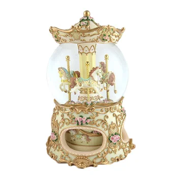 Gorgeous Resin Musical Carousel Snow Globe - Buy Carousel Snow Globe ...