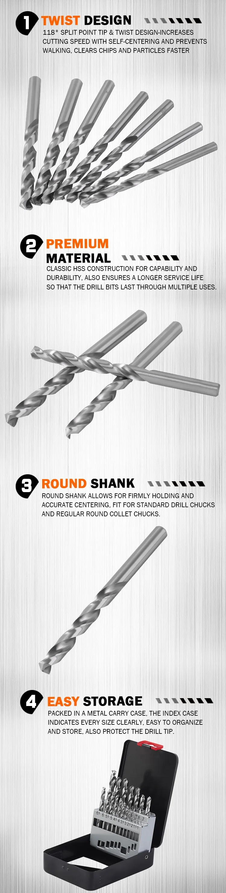 Diy 13pcs Hssr Metal Twist Drill Bit Set For Drilling Steel Buy