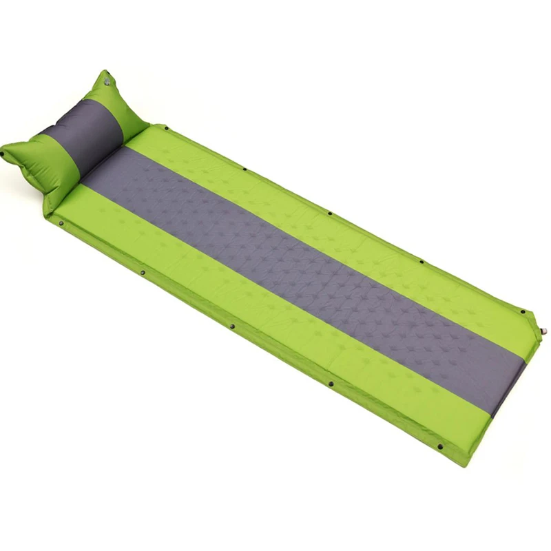 

Polyester Automatic Self-inflatable Mattress with Pillow, Red\blue\green\orange