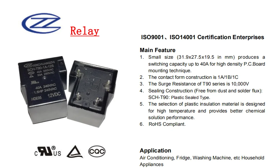 Hhc67e 1h 12vdc Relay 12v 40a Relay 4 Pin Electronic Relay Pcb Buy