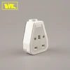 WK Unfused 13A 1Gang British Rubber Extension Socket White / Black