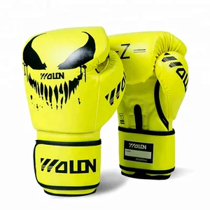 wholesale fashion PU Leather yellow 10oz boxing gloves