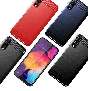 For Samsung Galaxy A10 A30 A50 Back Cover Soft Case Made to Suit Real Phone/Carbon Fiber Slim TPU Phone Case For Samsung A10
