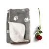 China super soft custom polyester printed plush flannel sherpa fleece throw pet dog blanket