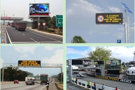 P16 Variable Message Sign on Column Traffic Led display for text and graphic display LED road board traffic signs