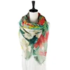 Women Large Shawls Wraps Butterflies Plants Tulip Print Square Eyelash Fringe Scarves Scarf Custom Print