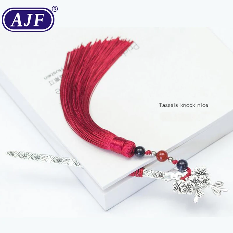 AJF Chinese style classical fringed metal bookmark novelty creative hand vintage small gift