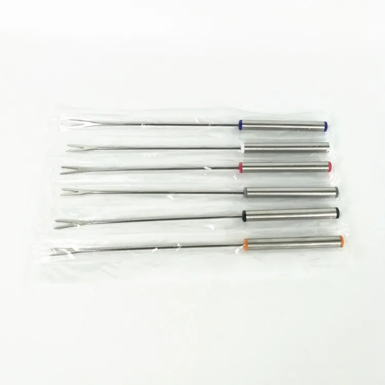 Stainless Steel Fondue Fork With Different Color Handle Cheese And