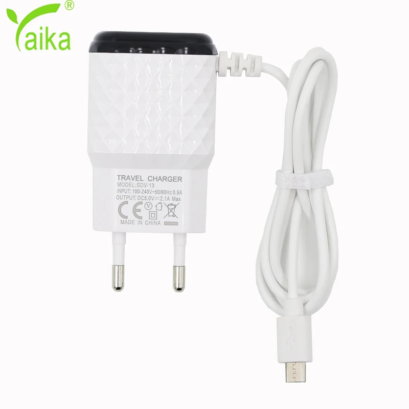 

Cheap Price portable 2A dual port usb travel wall charger with cable for mobile phone, Black white