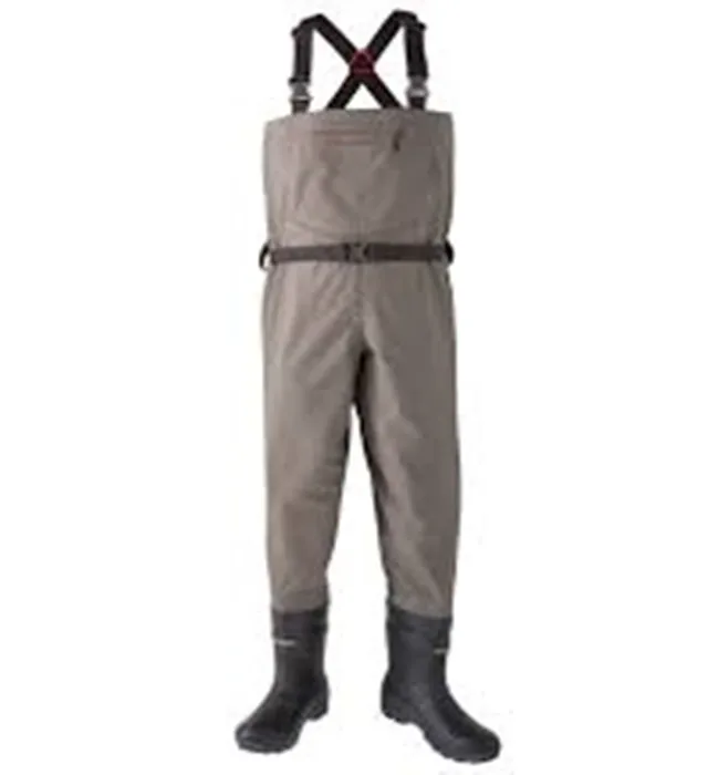 

KM OEM PVC Waterproof solid durable camo fishing wader rubber waders pants, Army green