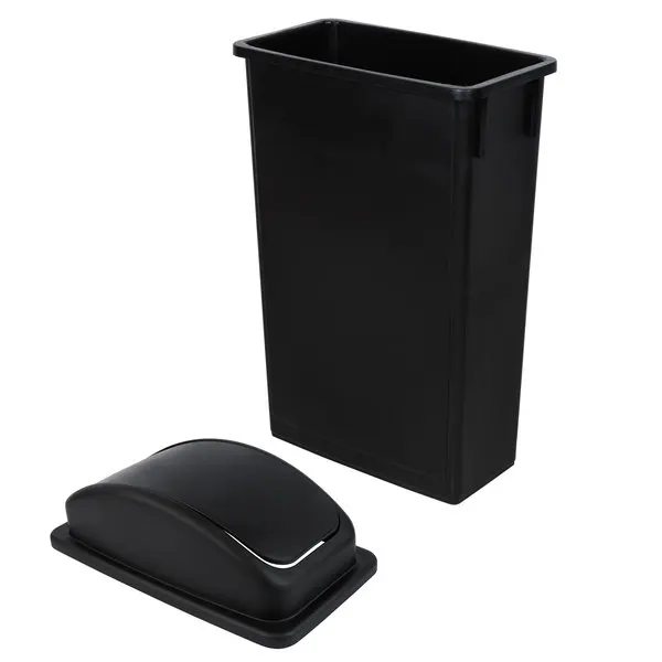

YD Hardware Black Gray Slim Trash Can with Swing Dome Lid