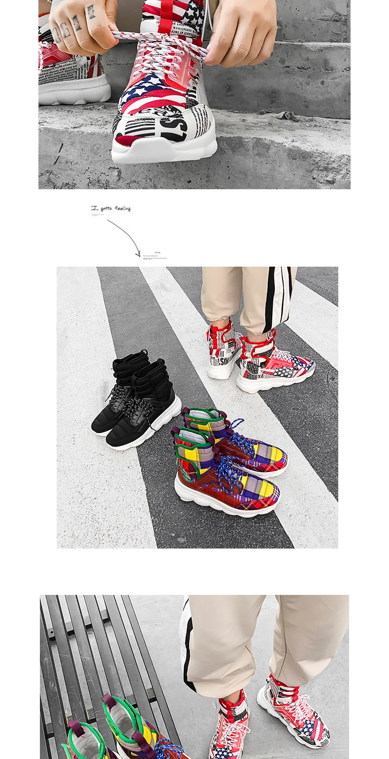 men's casual platform versatile trend sneakers