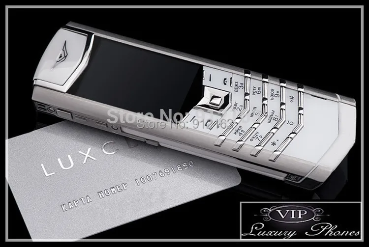 Best Top Quality Signature S Design Polished Stainless 2017 Best Quality Signature S Design Polished Stainless Steel White Leather Luxury Mobile Phone Free Shipping