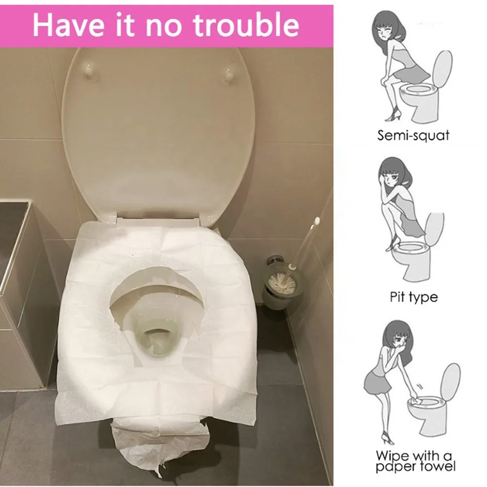 10pcs Tissue Paper Toilet Seat Cover For Kids Travel Pack Biodegradable