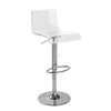 Footrest clear acrylic high back and chrome adjustable bar stools