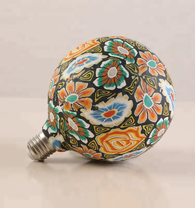 Novelty Lighting Party Decorative Vintage E27 E26 Base G125 Painted Fancy Led Light Globe Colorful Glass Antique Filament Bulb