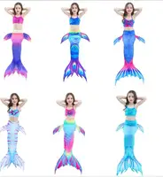 

3PCS/Set HOT Kids Girls Mermaid Tails with Fin Swimsuit Bikini Bathing Suit Dress for Girls Swimming Wear