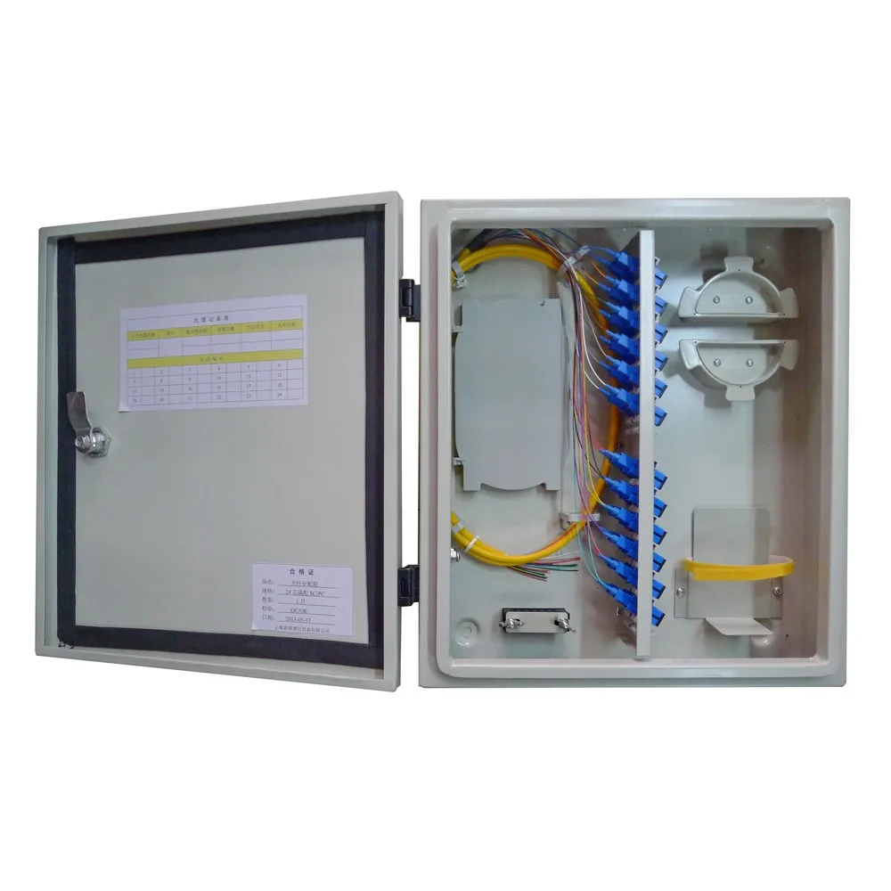 金属壁挂式 12-72 芯 ftth 接线盒配电箱 caja de distribucion